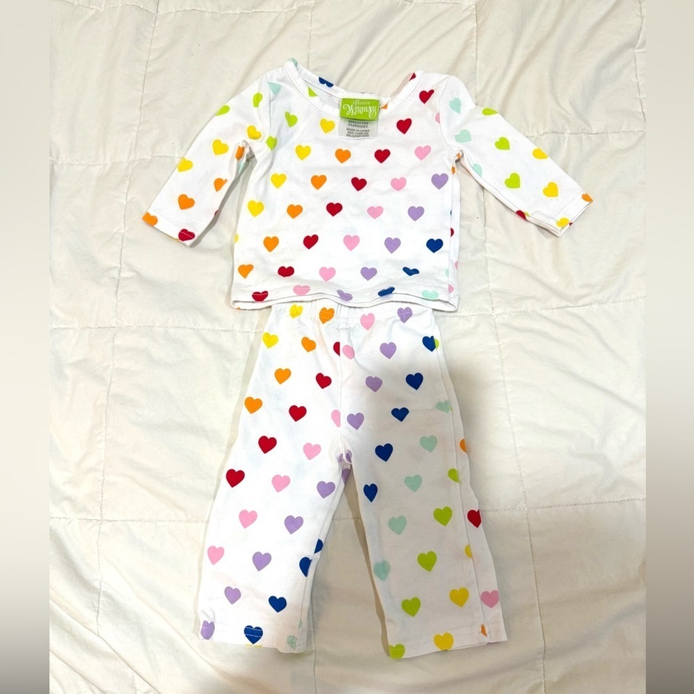 Classic Whimsy Colorful Heart Kids Pajama Set